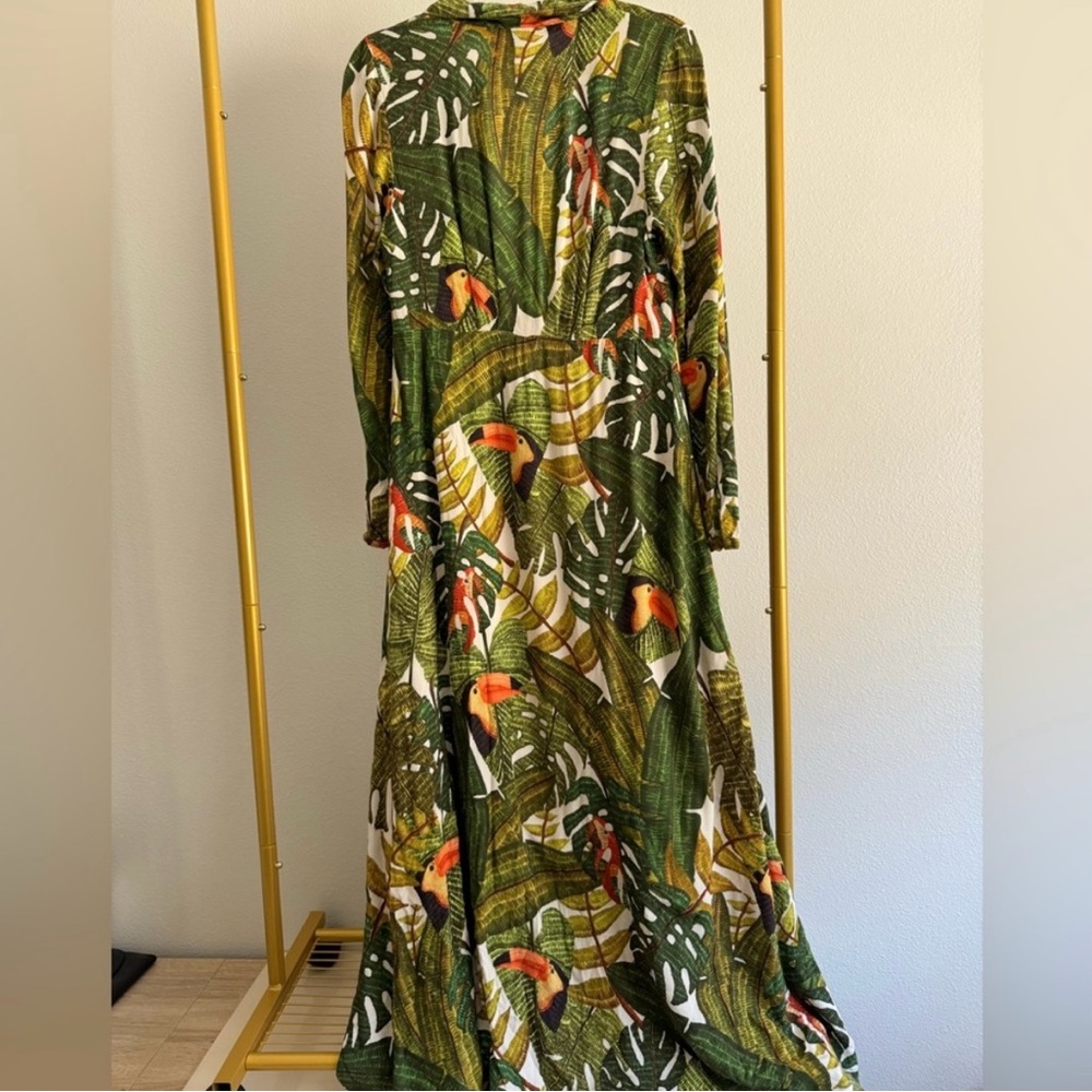 Farm Rio Green Tropical Maxi Dress Size M - Picture 3 of 8